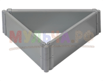 Клумба-конструктор из ПВХ, 3 панели, длина 1.1 м, серый